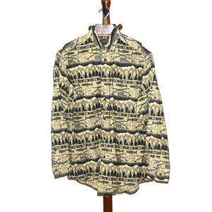 Woolrich Flannel Button Front Fishing Shirt Men's size Medium